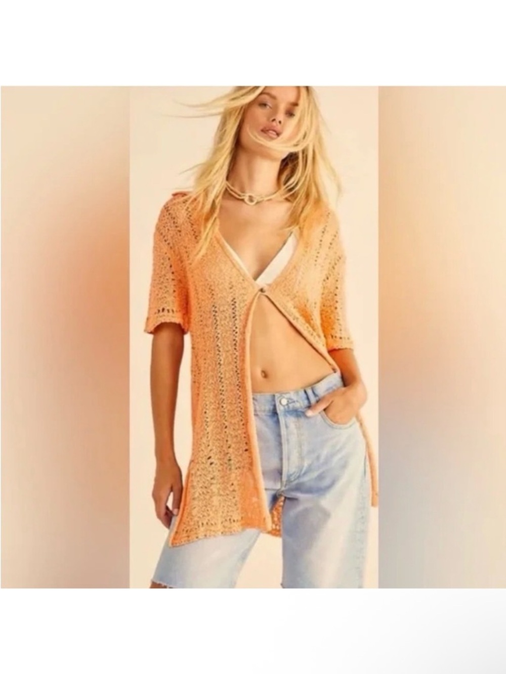 Free People Soda Pop Cardigan in Orange Soda Color